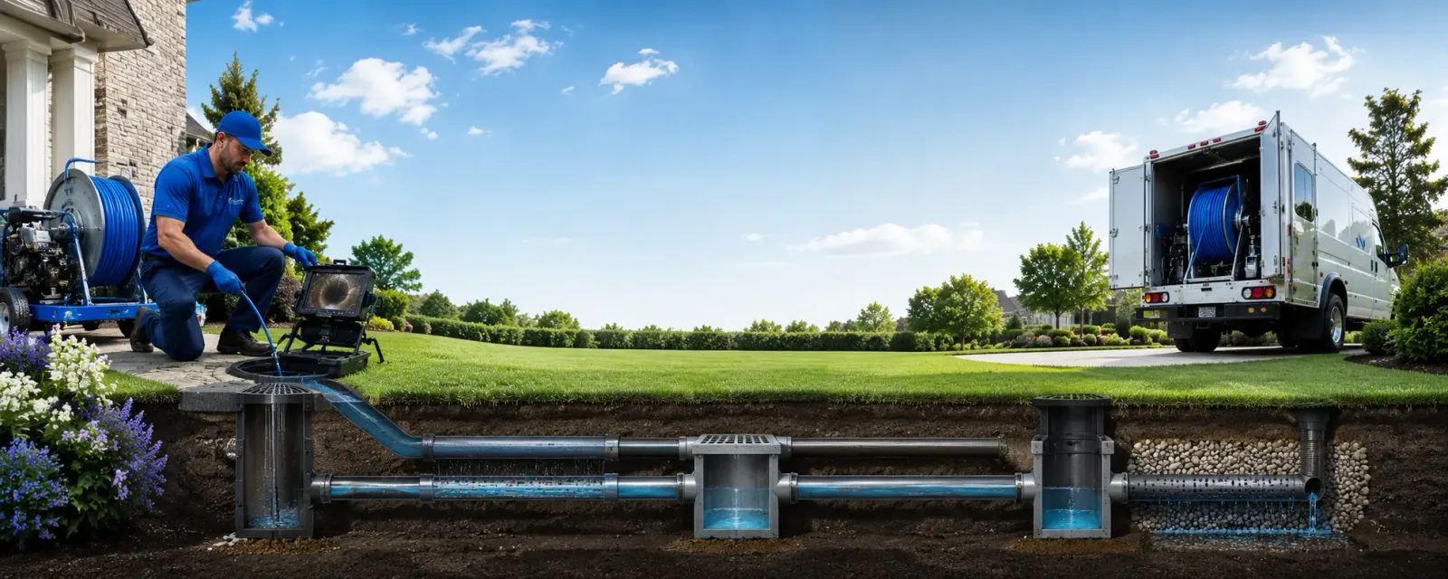 Outdoor drain cleaning information for Baden, PA